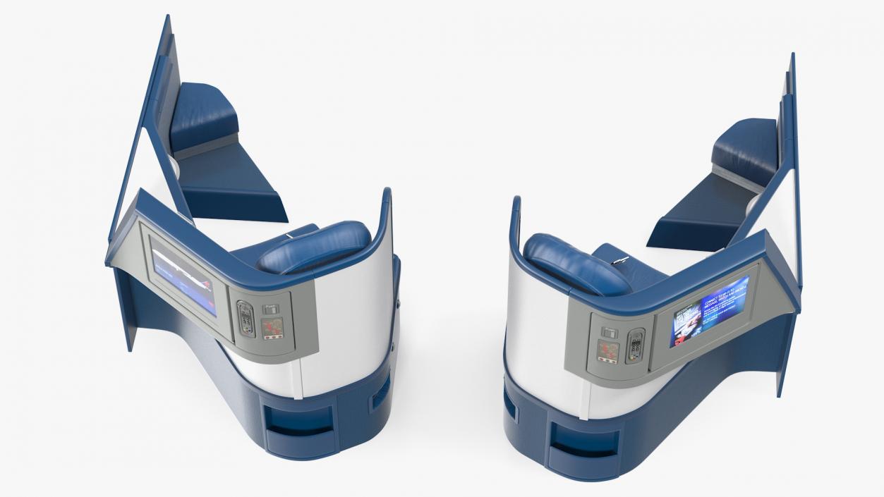 3D Airbus A330-300 Delta One Business Class Seats Side