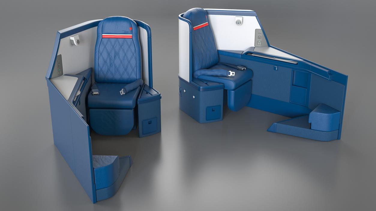 3D Airbus A330-300 Delta One Business Class Seats Side