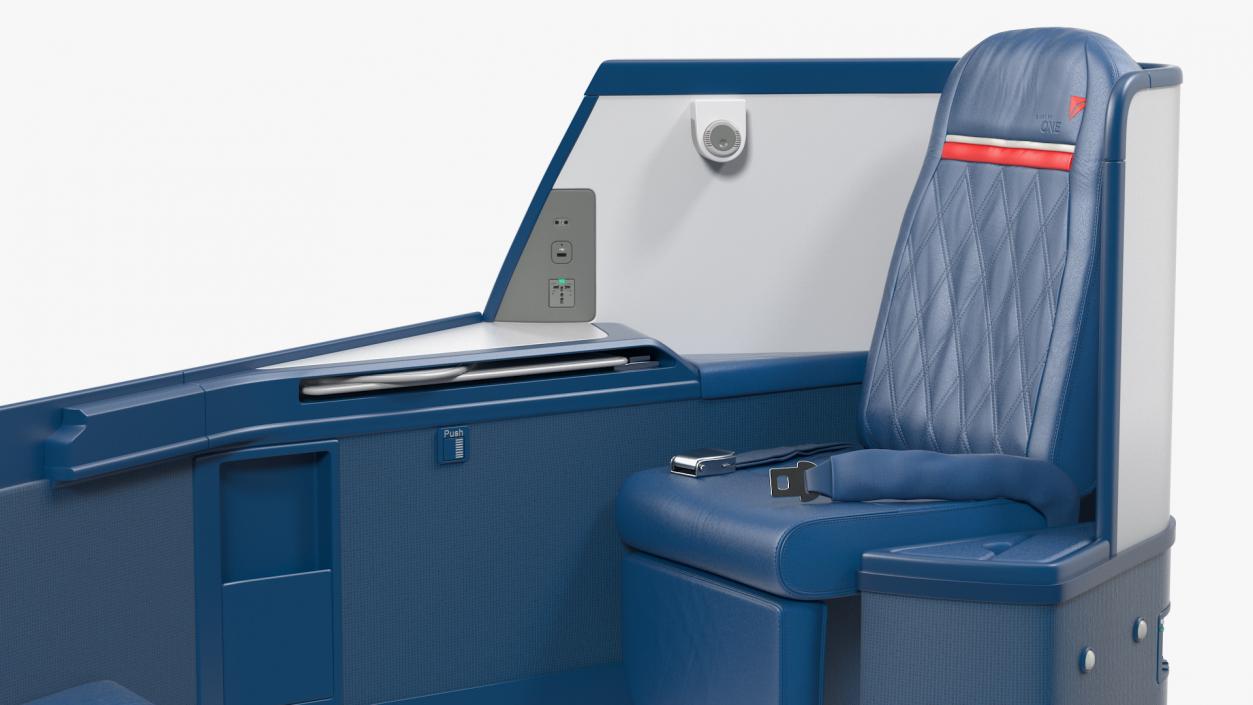 3D Airbus A330-300 Delta One Business Class Seats Side