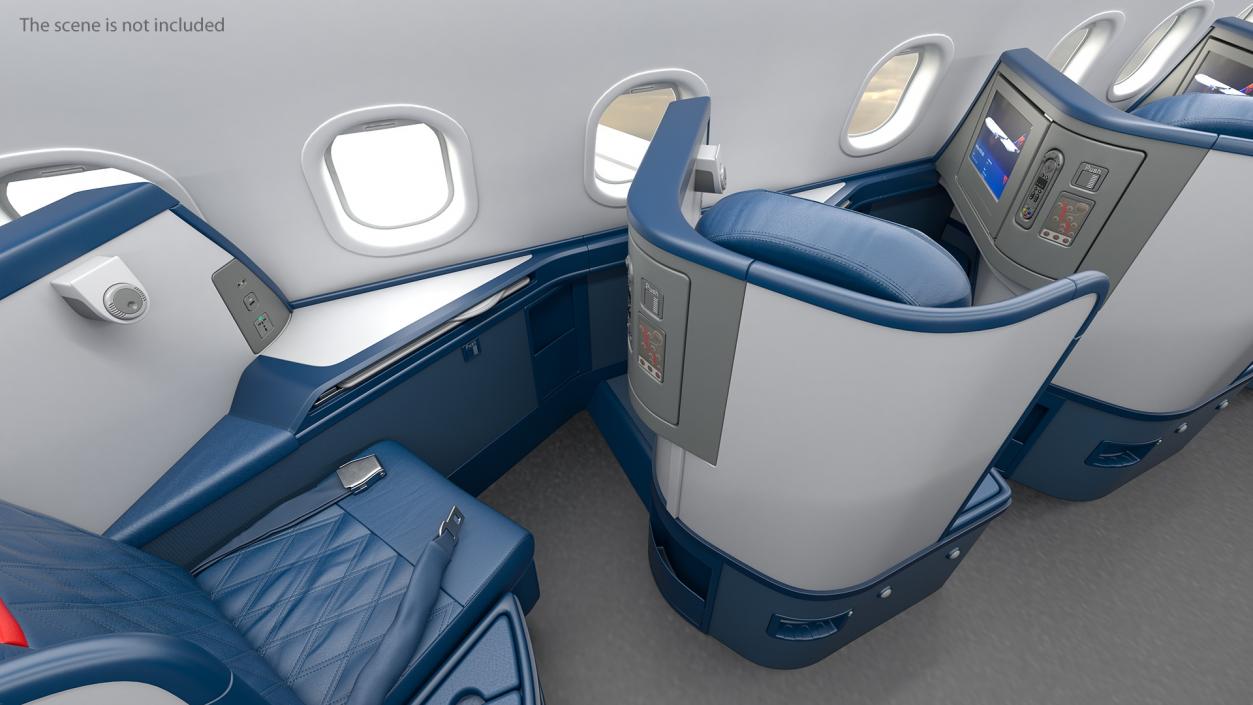 3D Airbus A330-300 Delta One Business Class Seats Side