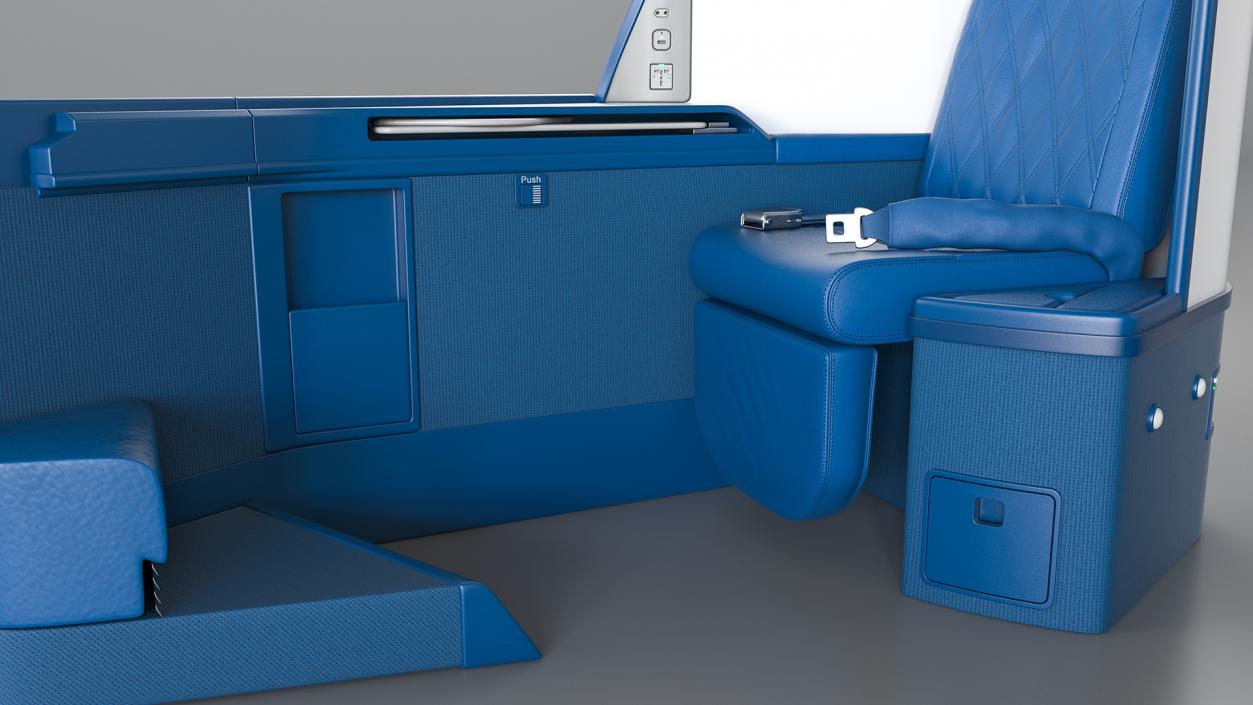 3D Airbus A330-300 Delta One Business Class Seats Side