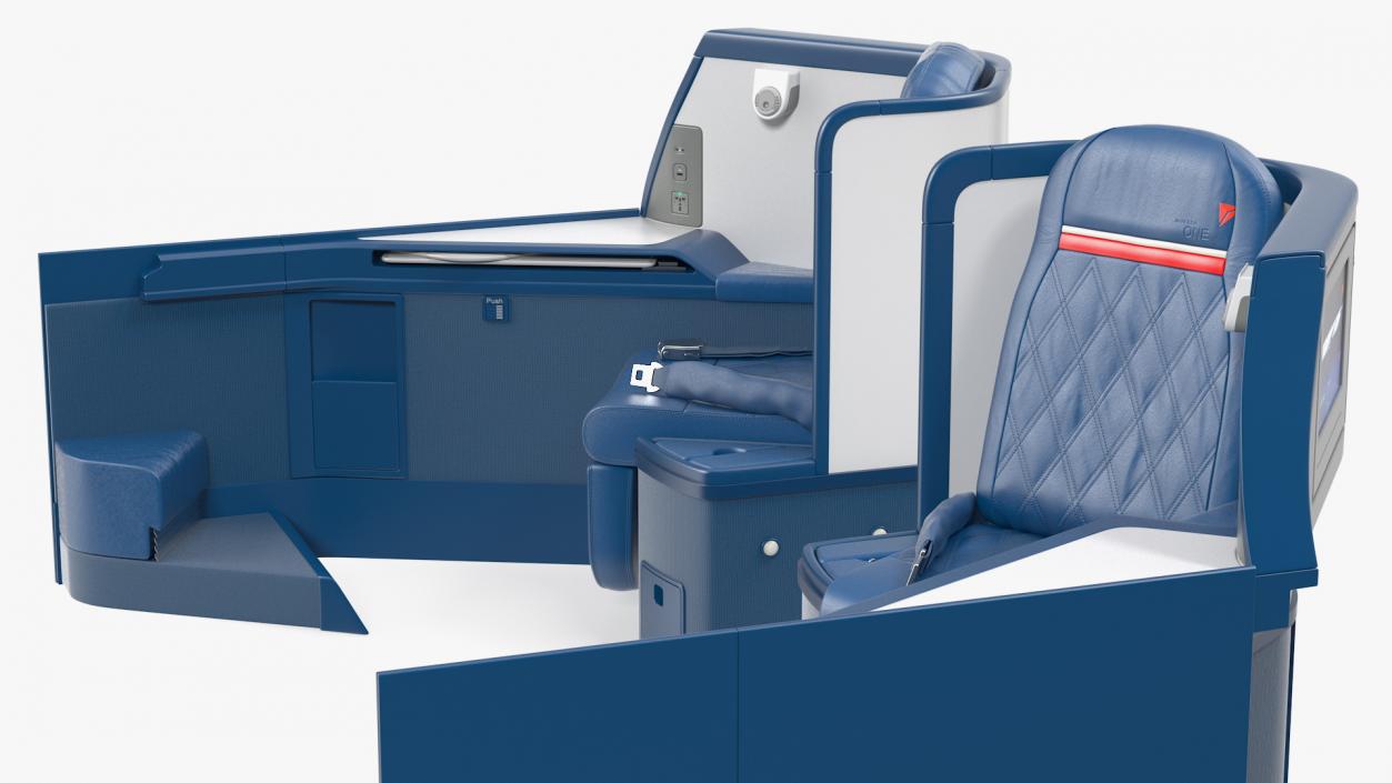 3D Airbus A330-300 Delta One Business Class Seats Side