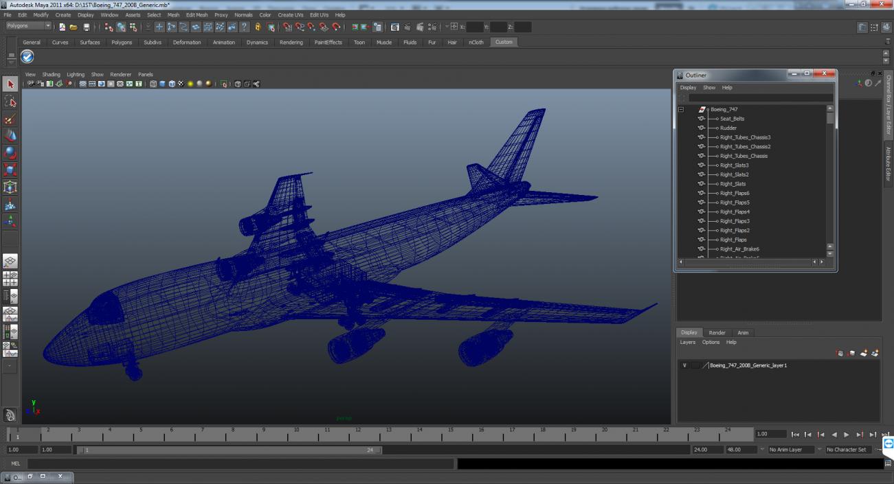 3D Boeing 747-200B Generic model