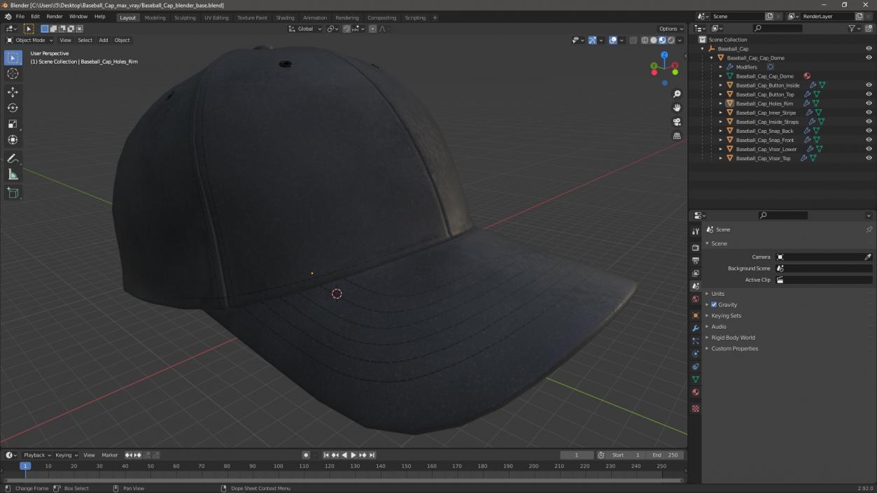 Baseball Cap 2 3D model