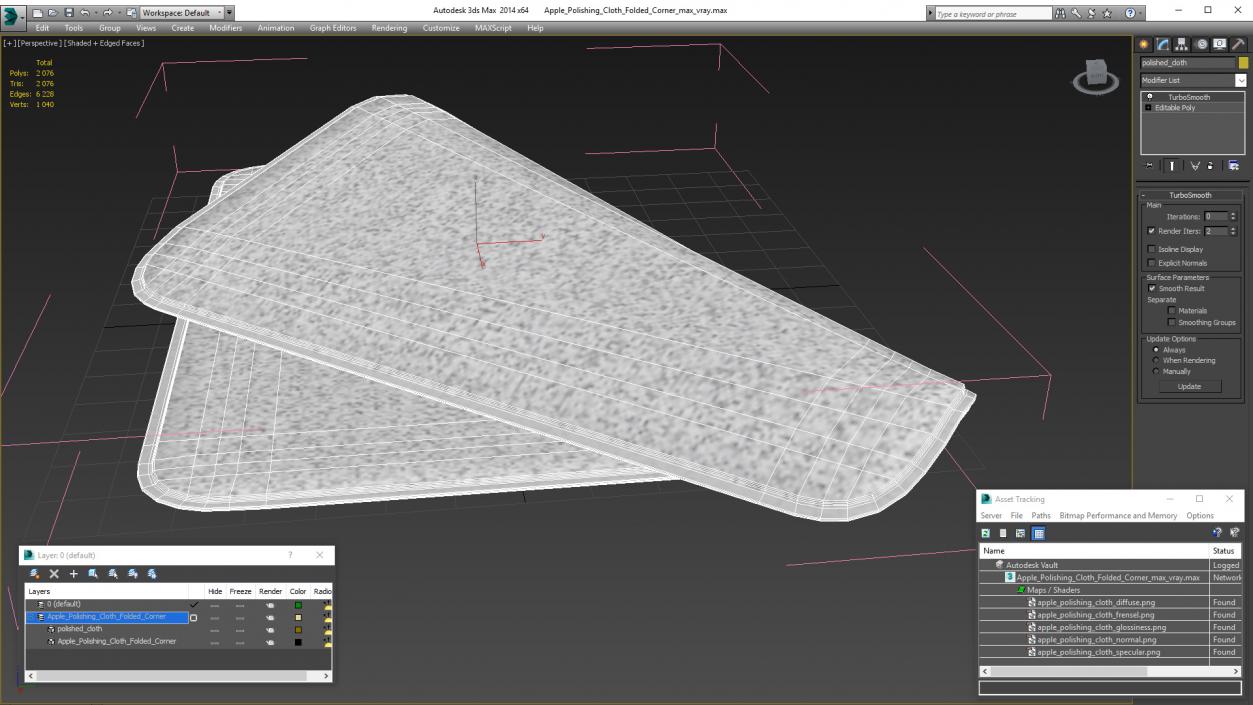 3D model Apple Polishing Cloth Folded Corner