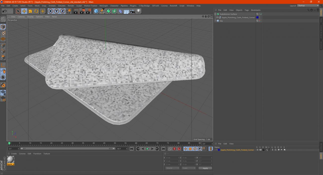 3D model Apple Polishing Cloth Folded Corner