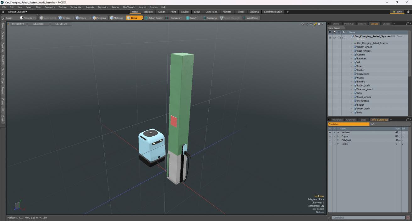 3D model Car Charging Robot System