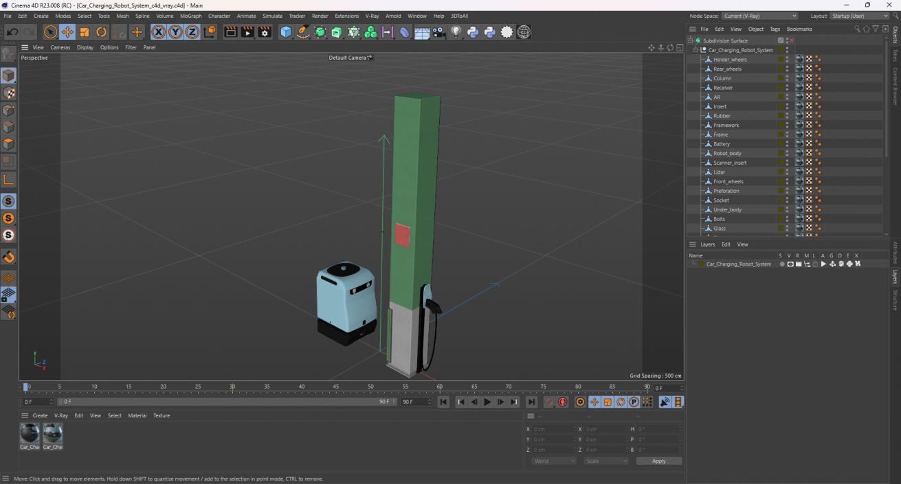 3D model Car Charging Robot System