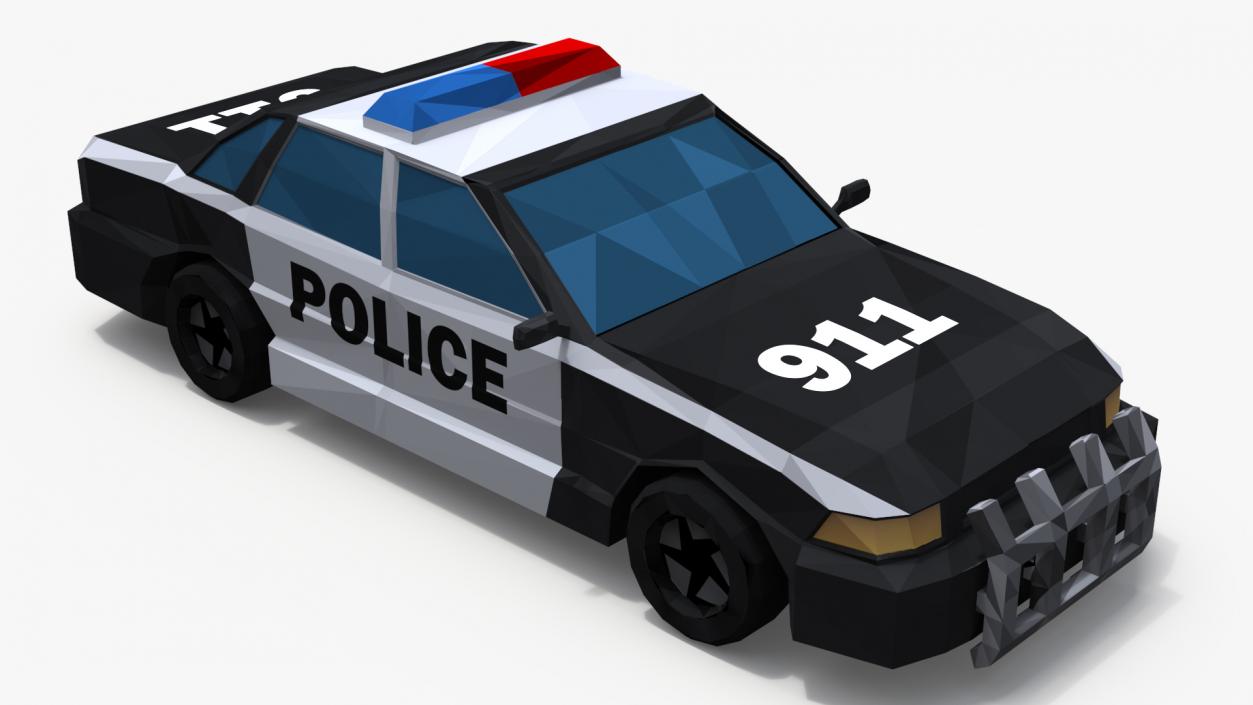 Low Poly Stylized Model Police Car 3D model