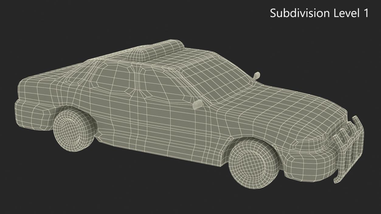 Low Poly Stylized Model Police Car 3D model