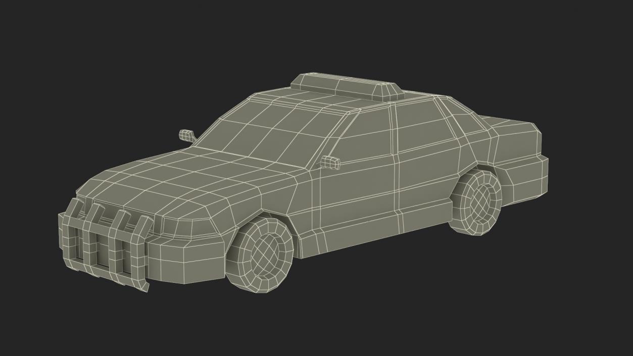 Low Poly Stylized Model Police Car 3D model