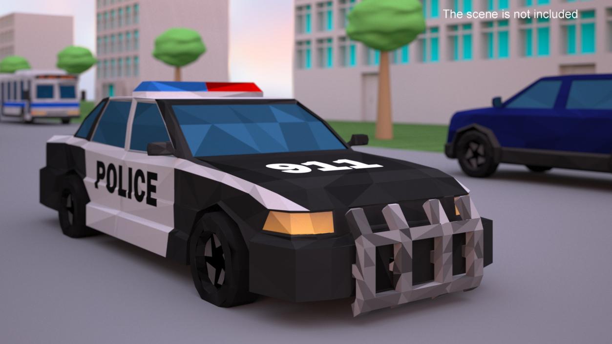 Low Poly Stylized Model Police Car 3D model