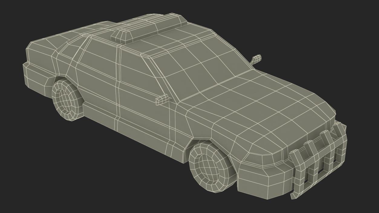 Low Poly Stylized Model Police Car 3D model