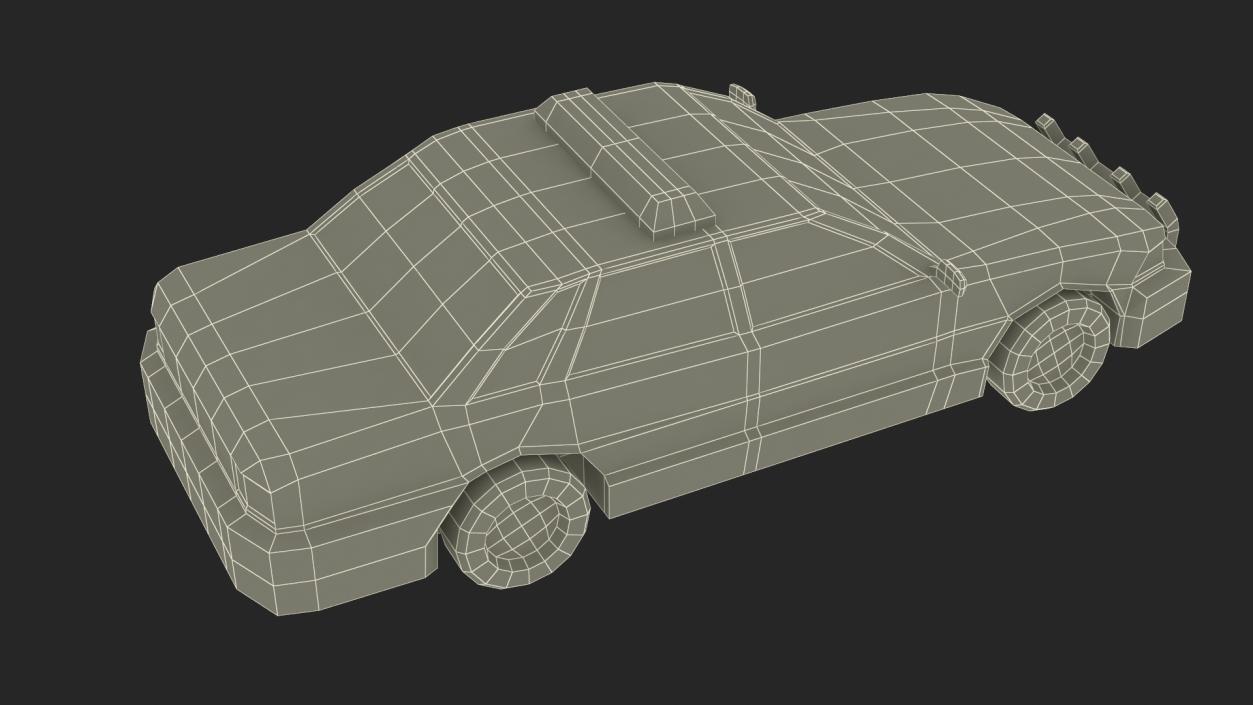 Low Poly Stylized Model Police Car 3D model