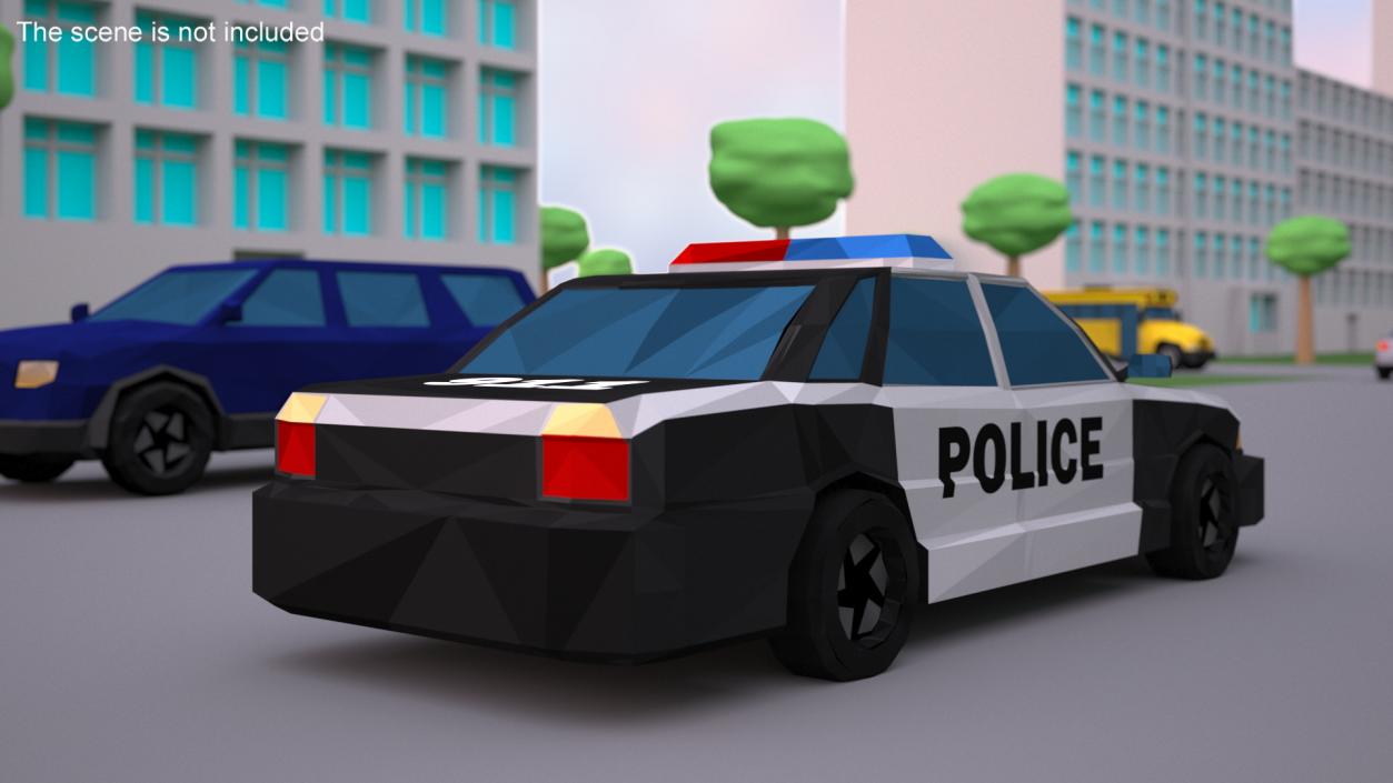 Low Poly Stylized Model Police Car 3D model