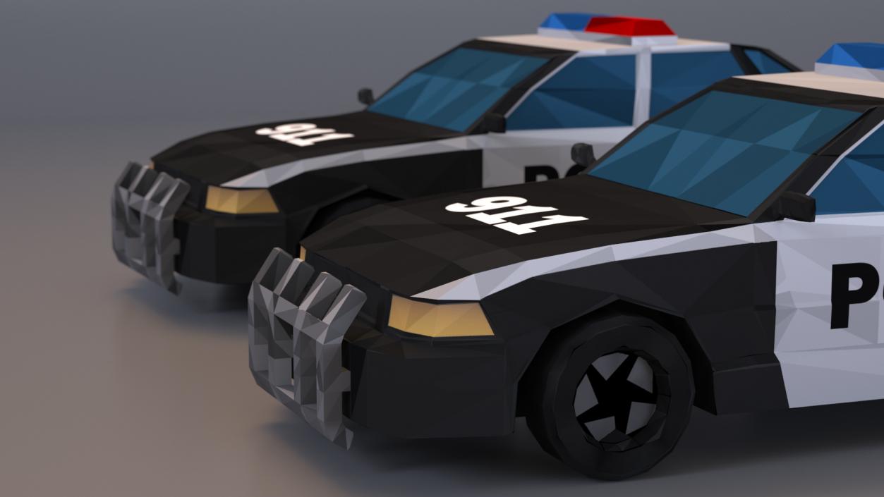 Low Poly Stylized Model Police Car 3D model