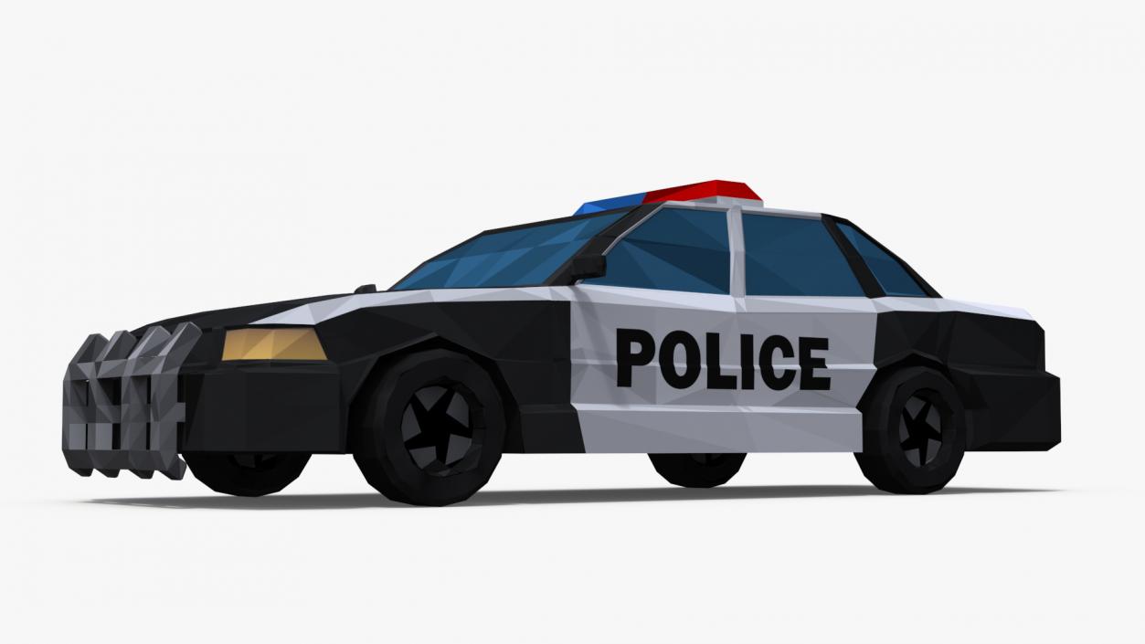 Low Poly Stylized Model Police Car 3D model