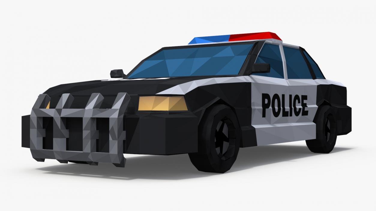 Low Poly Stylized Model Police Car 3D model