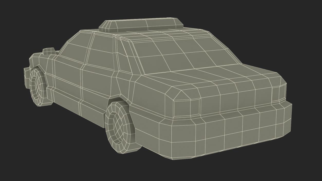 Low Poly Stylized Model Police Car 3D model