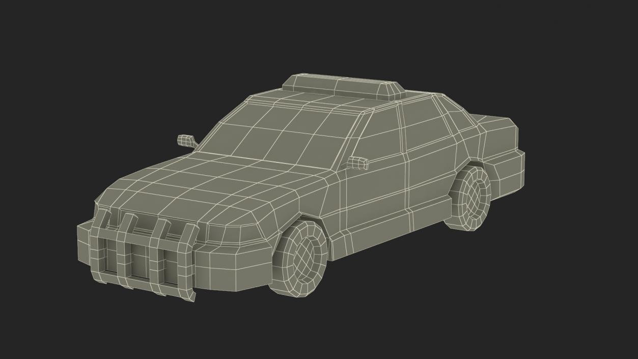 Low Poly Stylized Model Police Car 3D model