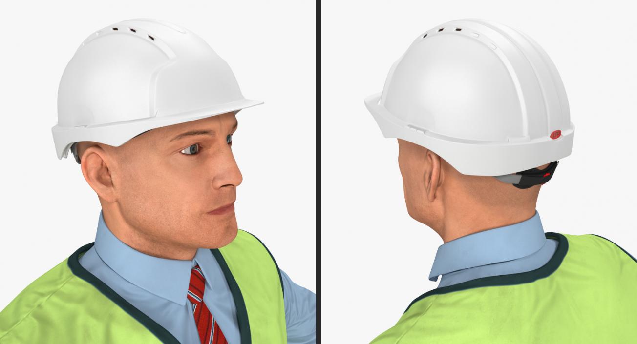 3D Construction Architect in Yellow Safety Jacket