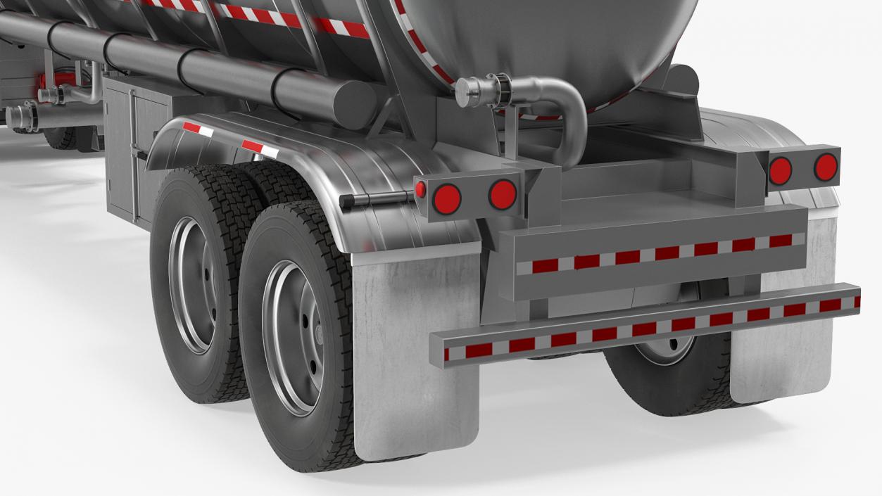 Heavy Duty Long Hood Truck with Tank Trailer 3D model