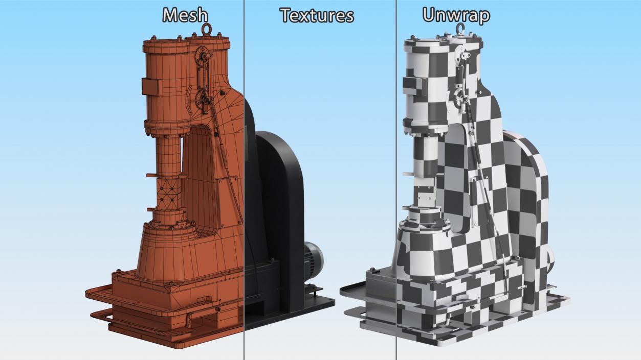 Pneumatic Forging Hammer 3D model