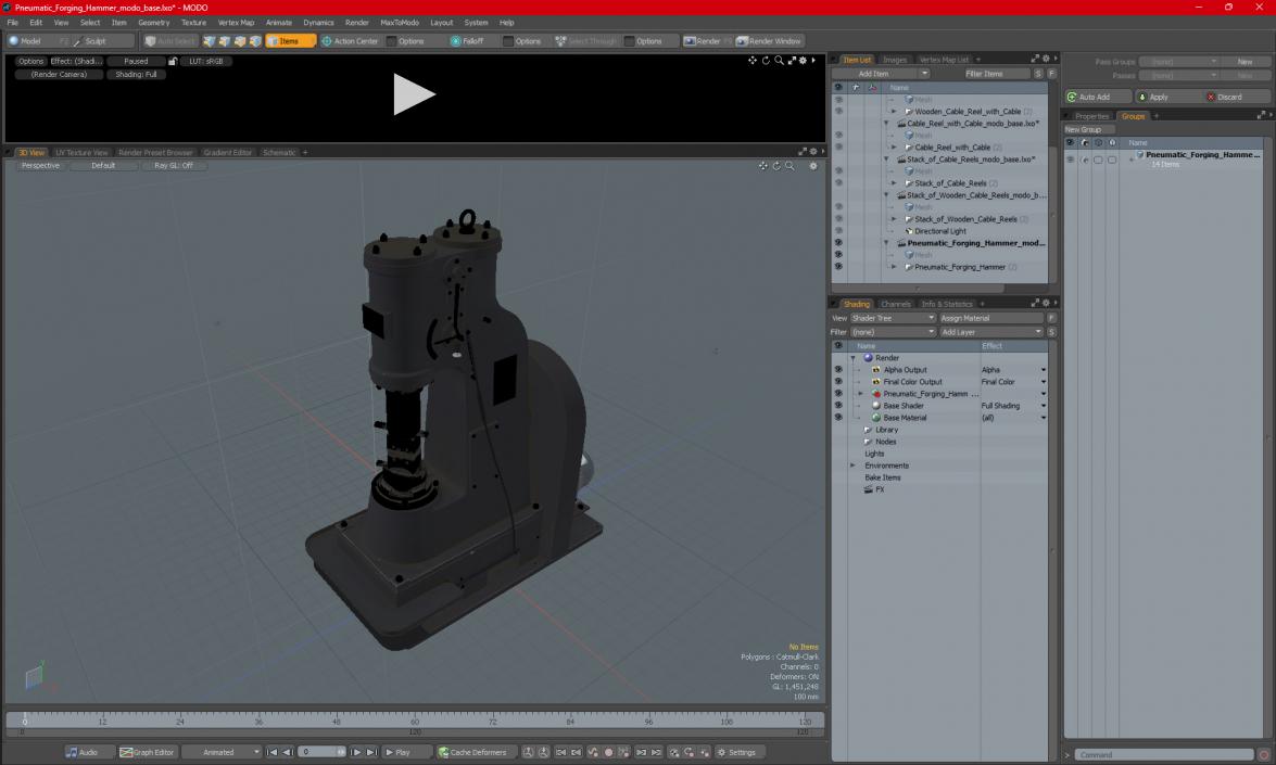 Pneumatic Forging Hammer 3D model