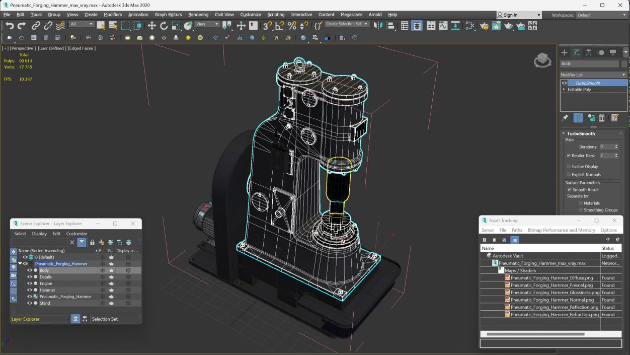 Pneumatic Forging Hammer 3D model