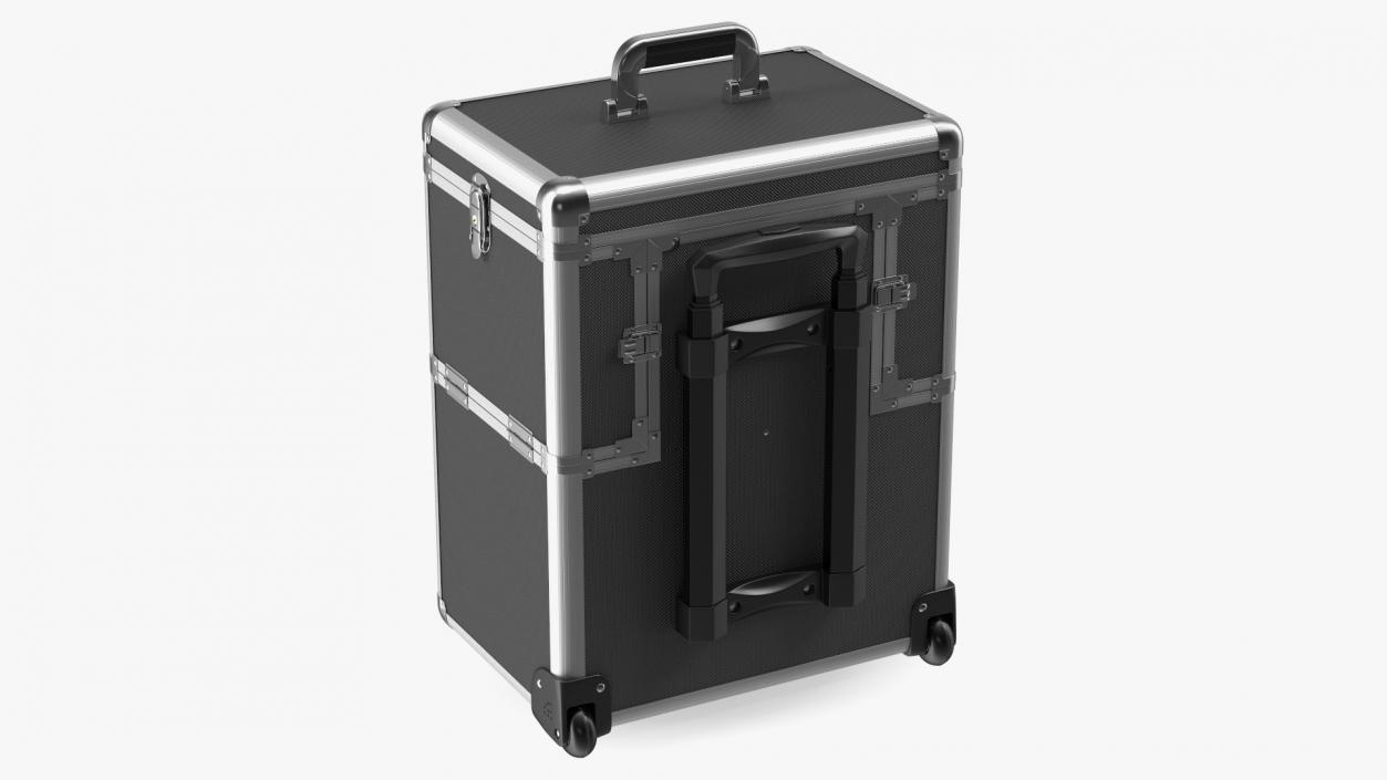 Yaheetech Aluminum Rolling Trolley Makeup Case Folded Black 3D model