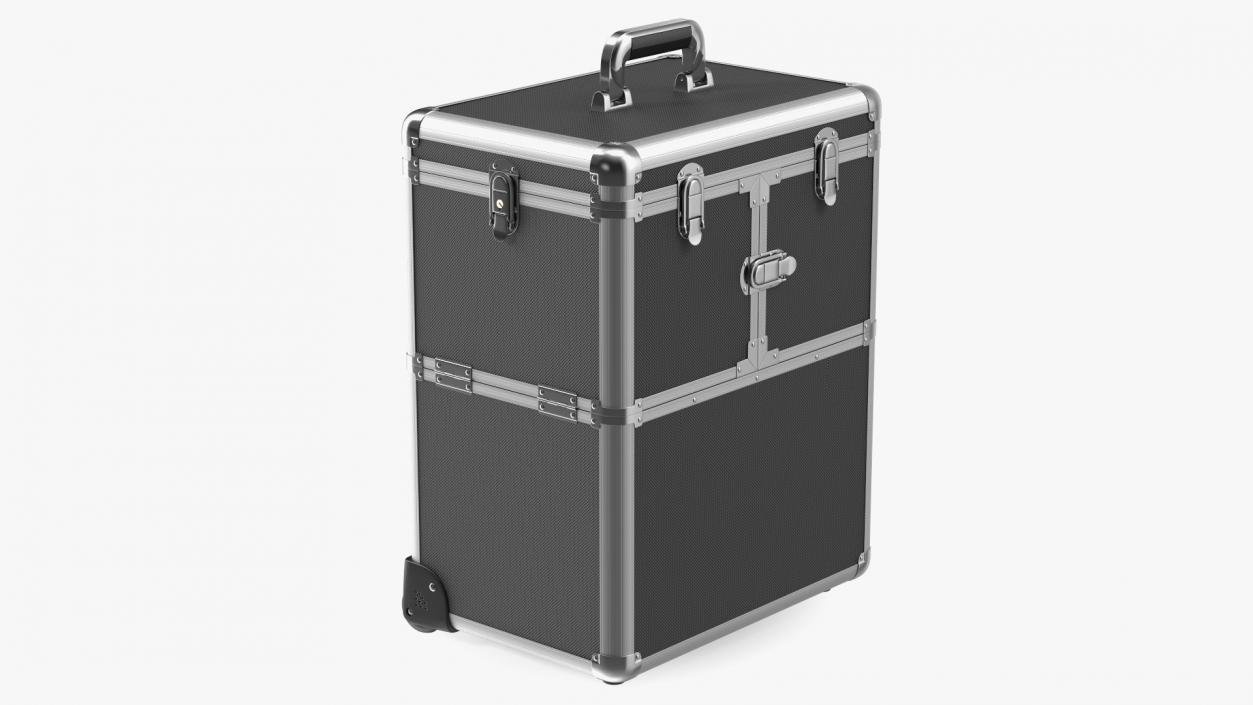 Yaheetech Aluminum Rolling Trolley Makeup Case Folded Black 3D model