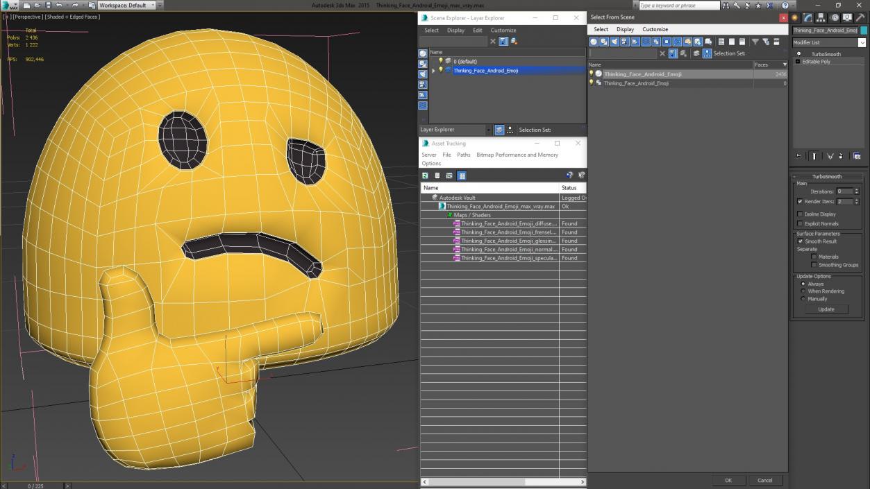 Thinking Face Android Emoji 3D