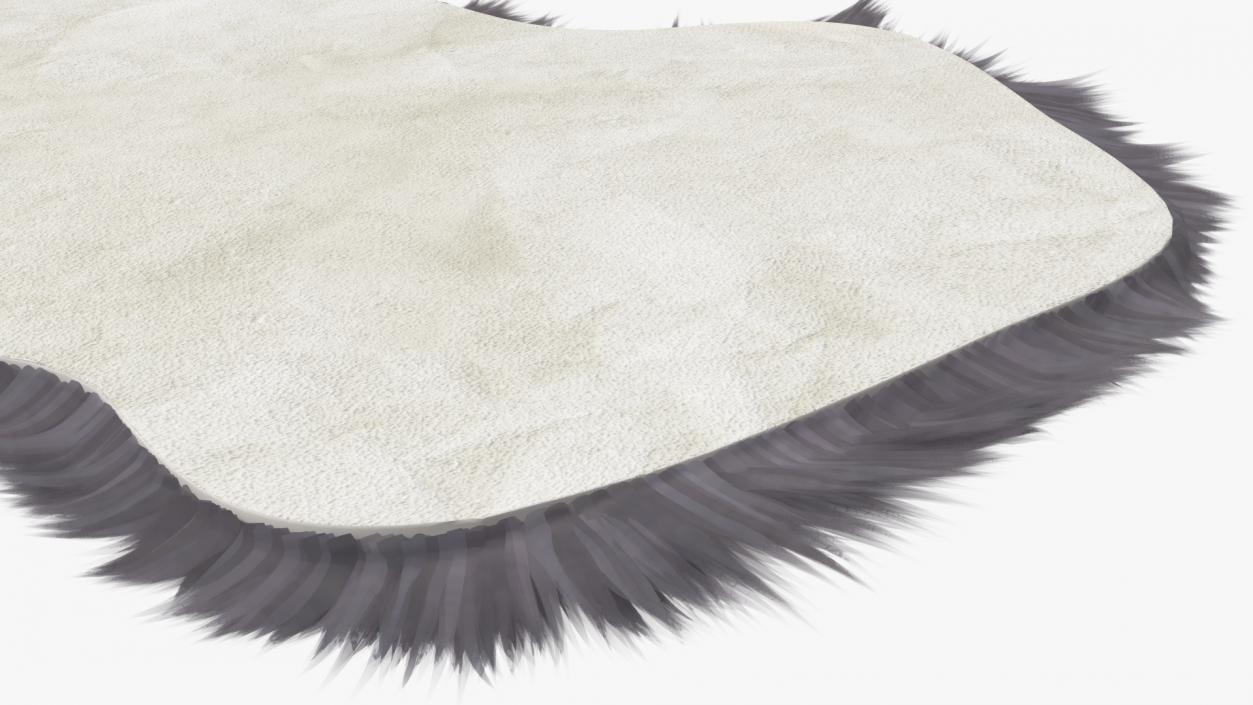 3D model Natural Sheepskin Rug Grey Fur