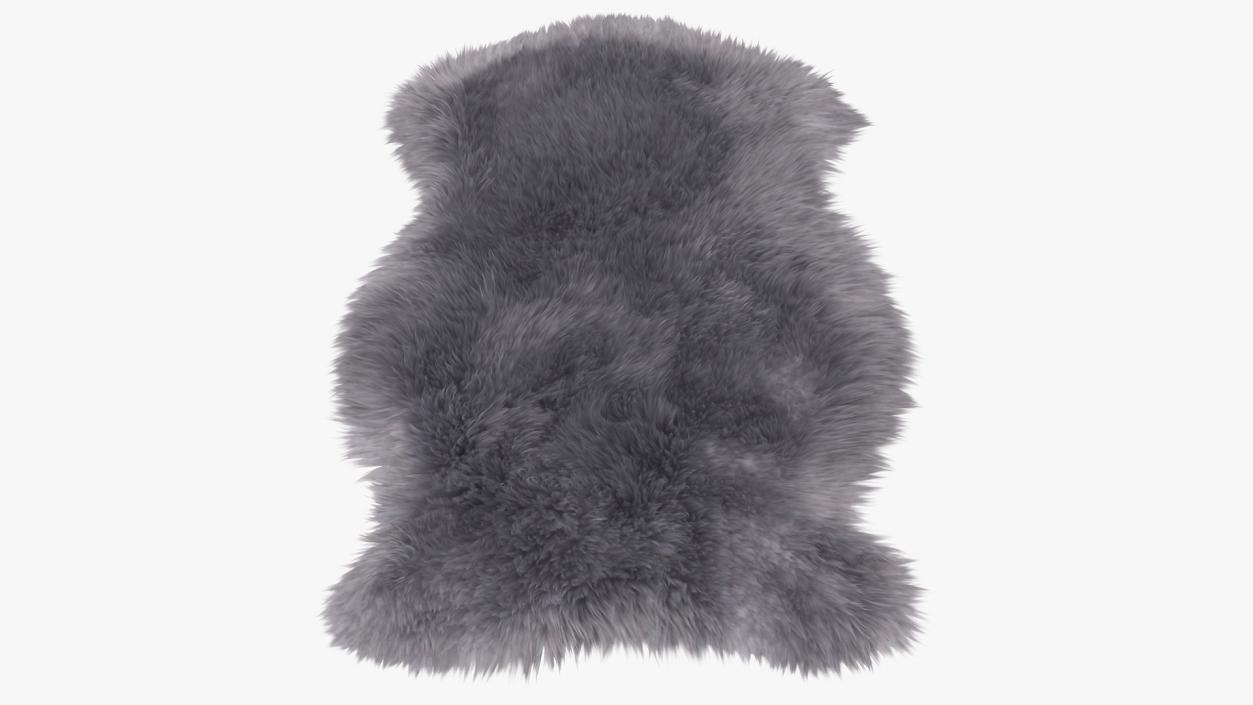 3D model Natural Sheepskin Rug Grey Fur