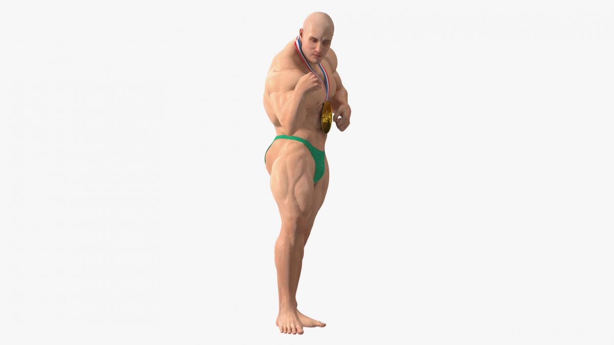 3D Muscular Bodybuilder Athlete Man Rigged for Maya model