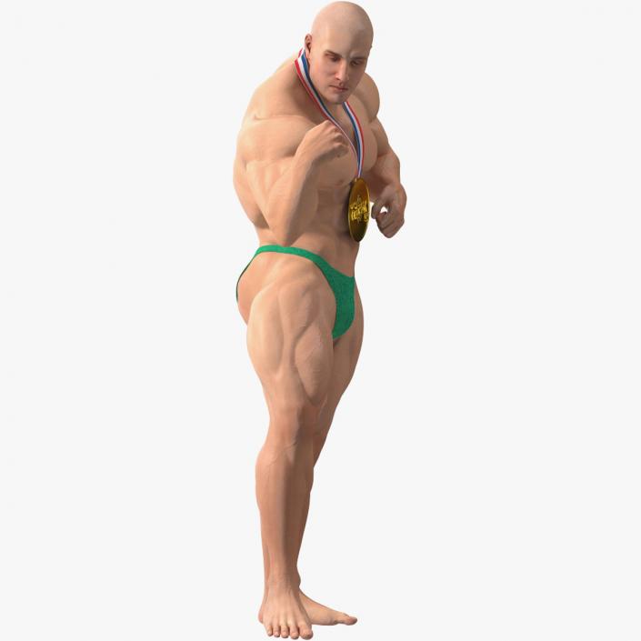 3D Muscular Bodybuilder Athlete Man Rigged for Maya model