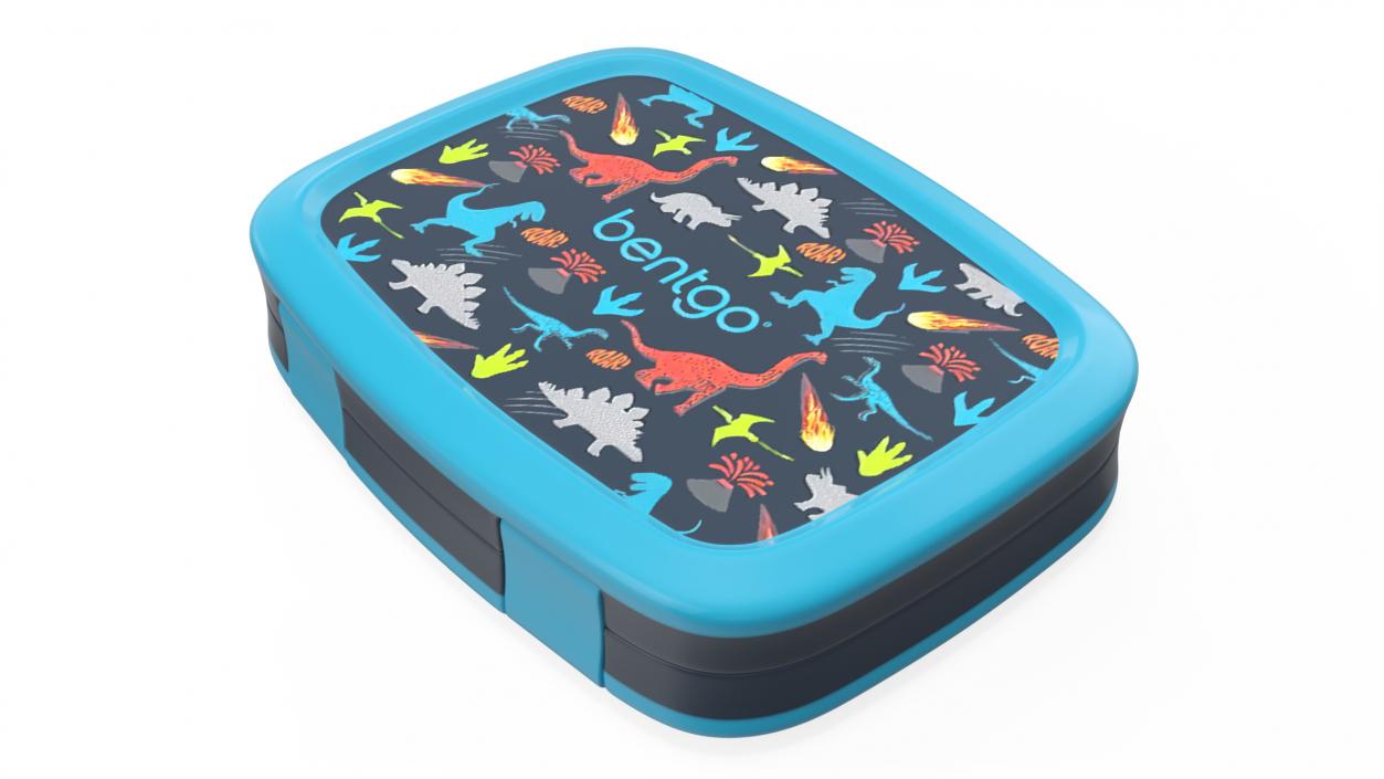 3D Kids Lunch Box Bentgo Closed Blue model