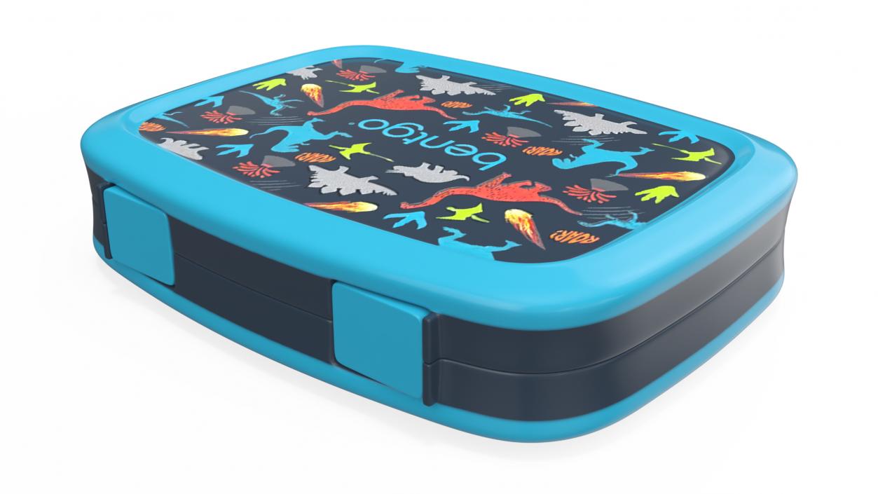 3D Kids Lunch Box Bentgo Closed Blue model