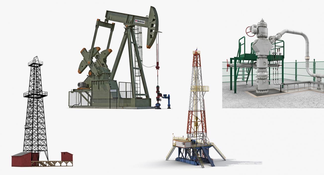 Oil Production Equipment Collection 3 3D