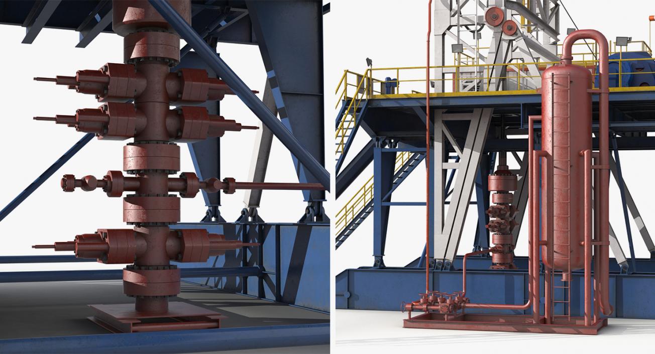 Oil Production Equipment Collection 3 3D