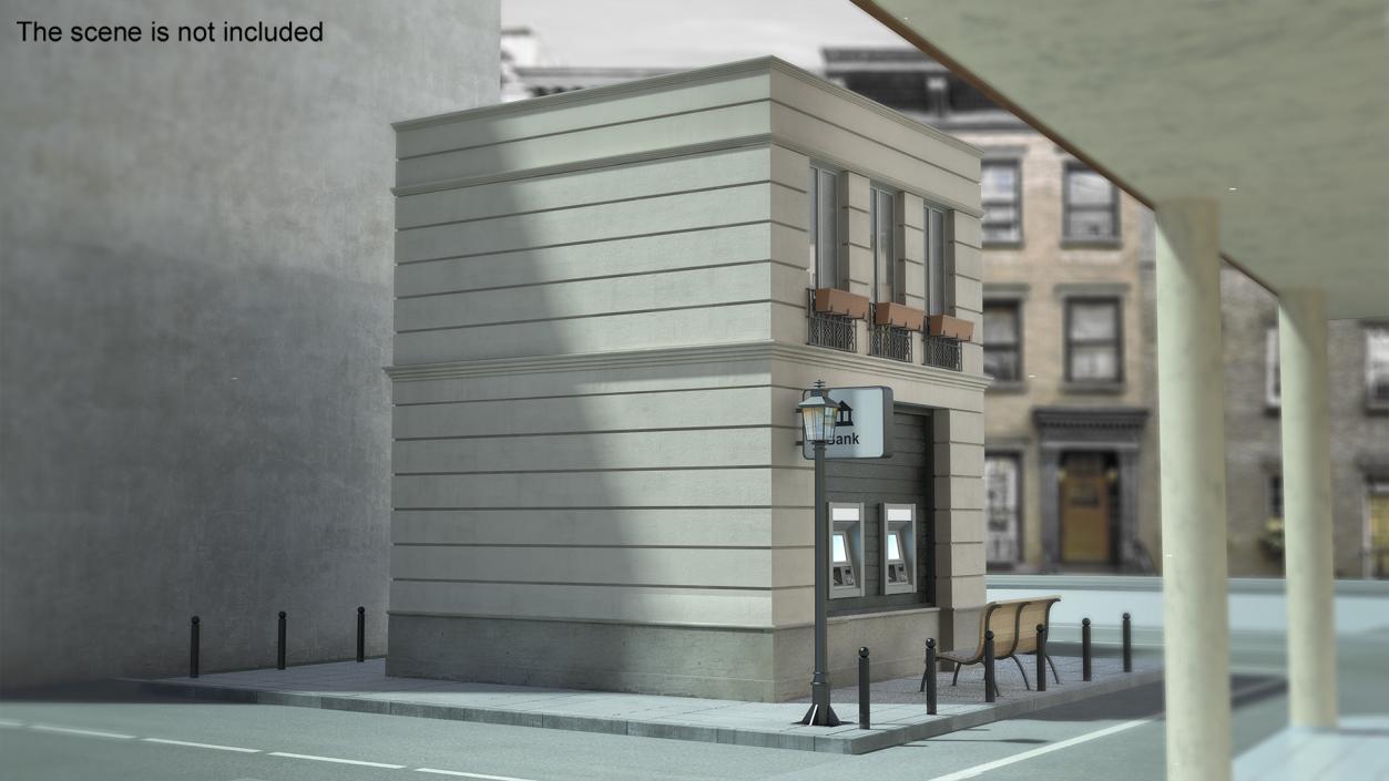 3D Small Bank Branch Building