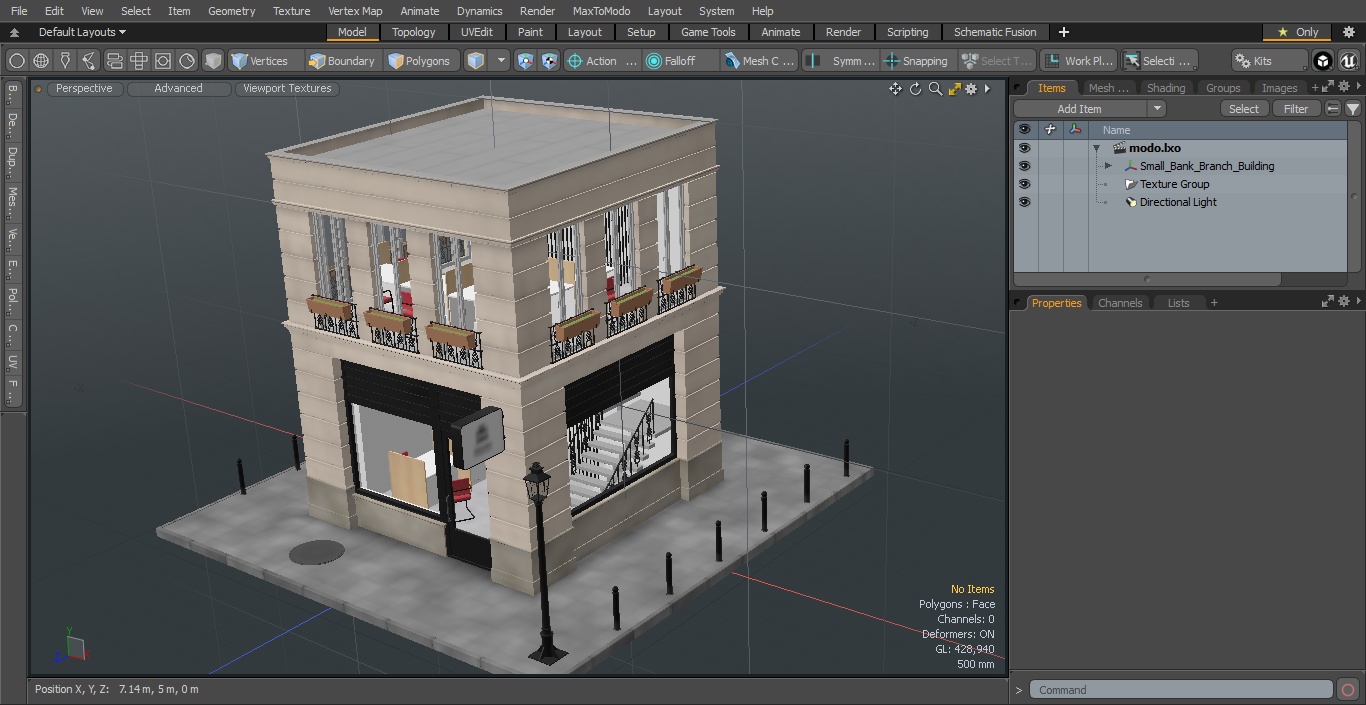 3D Small Bank Branch Building