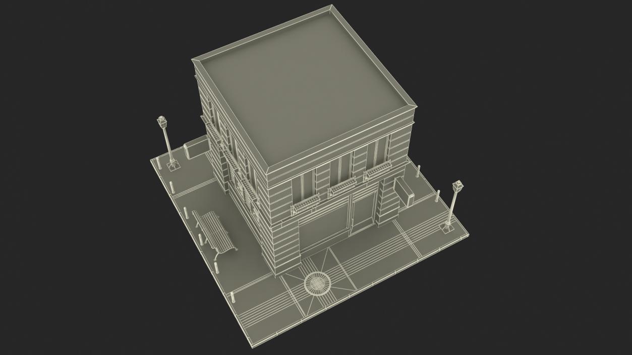 3D Small Bank Branch Building