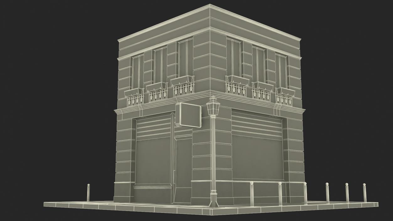 3D Small Bank Branch Building