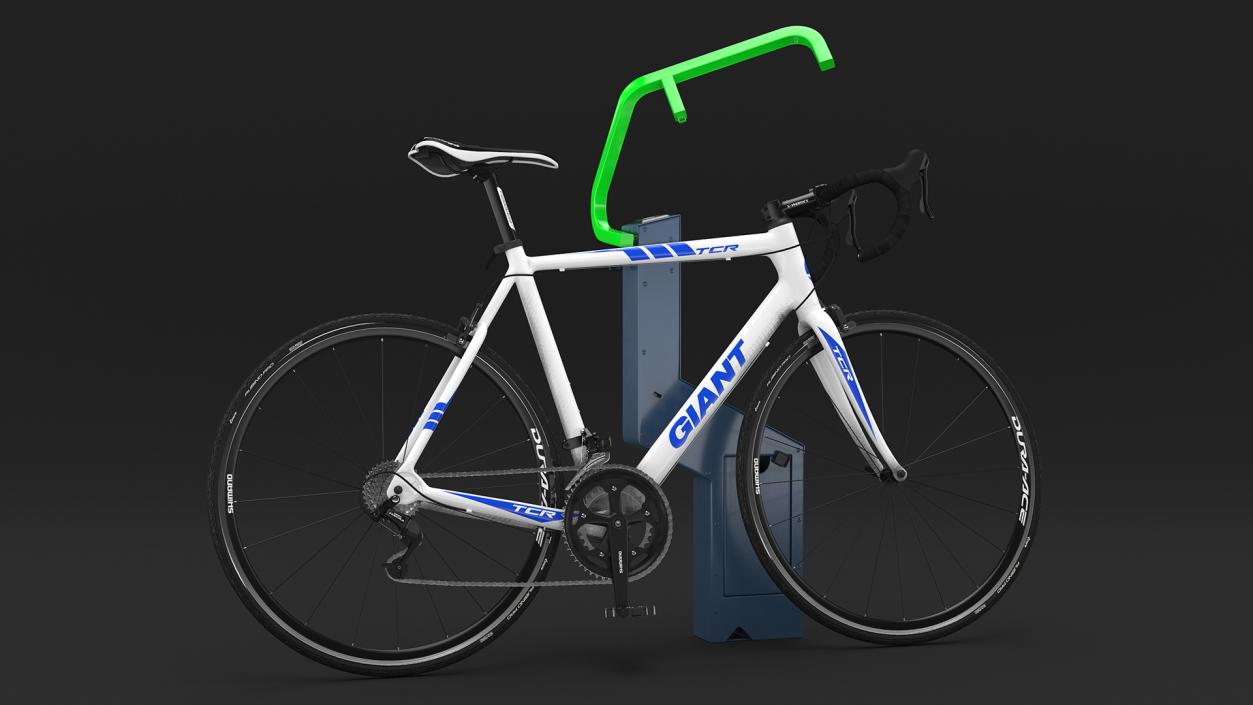 Road Bike Near Opened Bikeep Parking(1) 3D model