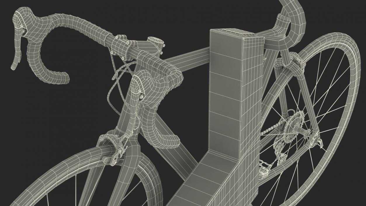 Road Bike Near Opened Bikeep Parking(1) 3D model