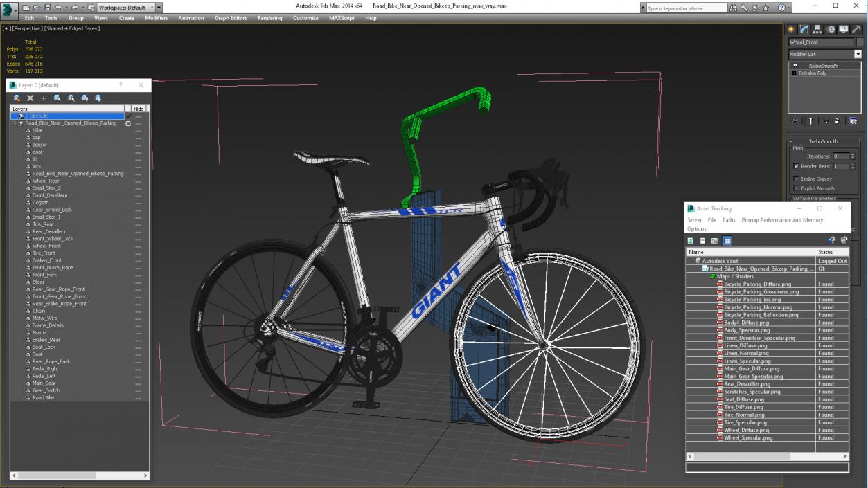 Road Bike Near Opened Bikeep Parking(1) 3D model