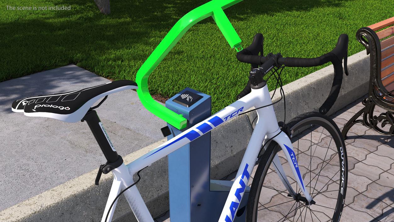 Road Bike Near Opened Bikeep Parking(1) 3D model