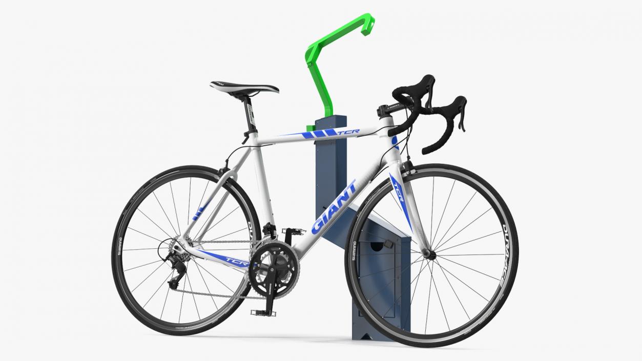 Road Bike Near Opened Bikeep Parking(1) 3D model