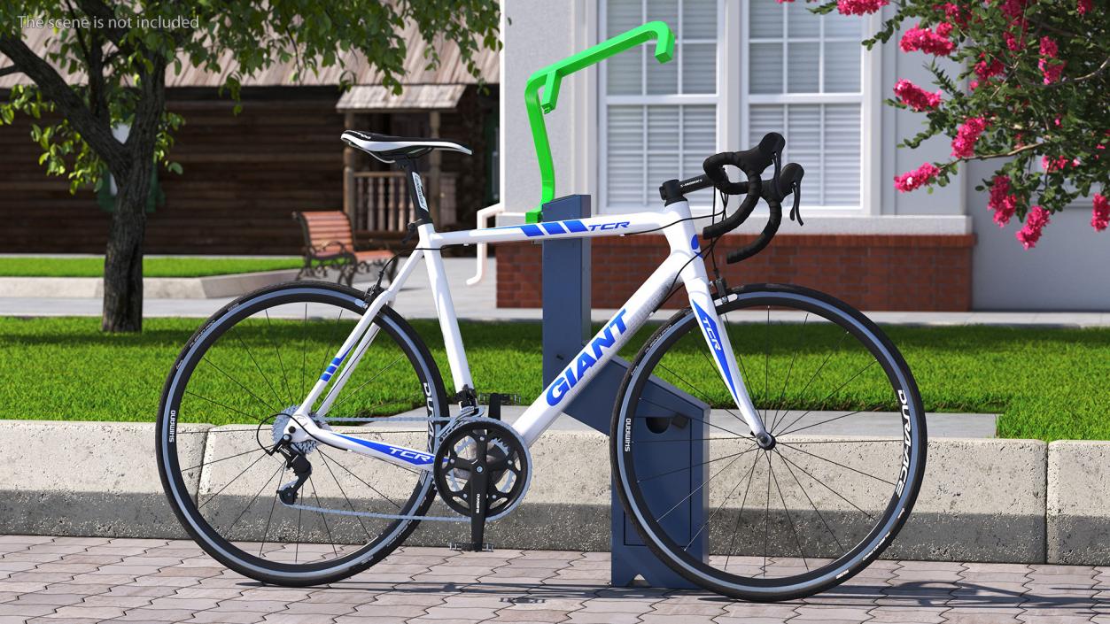 Road Bike Near Opened Bikeep Parking(1) 3D model